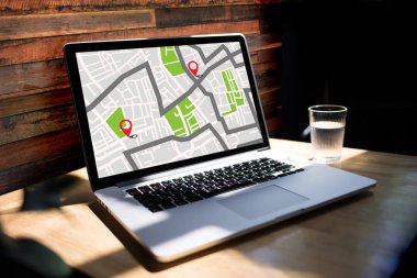 GPS harita yol hedef ağ bağlantısına yer sokak 