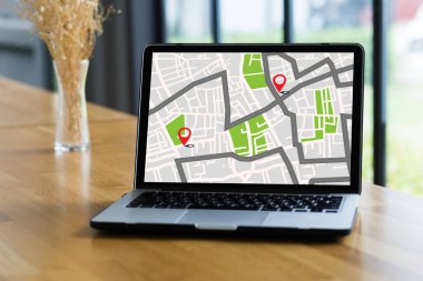 GPS harita yol hedef ağ bağlantısına yer sokak 