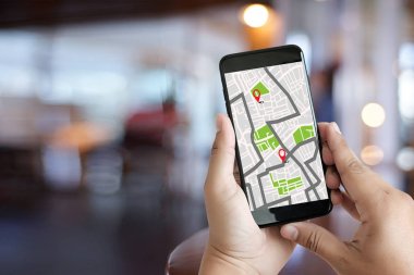 GPS harita yol hedef ağ bağlantısına yer sokak 