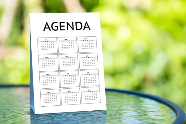 Agenda Aktivität Informationen Kalender Veranstaltungen und Besprechungstermine — Stockfoto