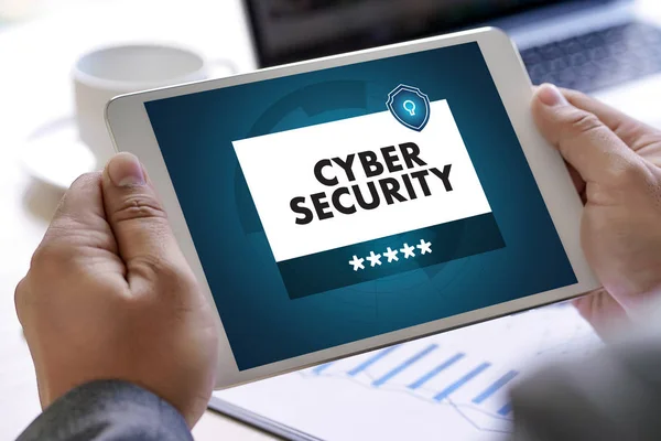 Cyber Security Business, technologie, Firewall Antivirus waarschuwing Pro — Stockfoto