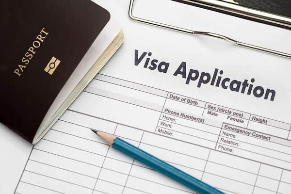 Formulario de solicitud de visa para viajar Inmigración un documento — Foto de Stock