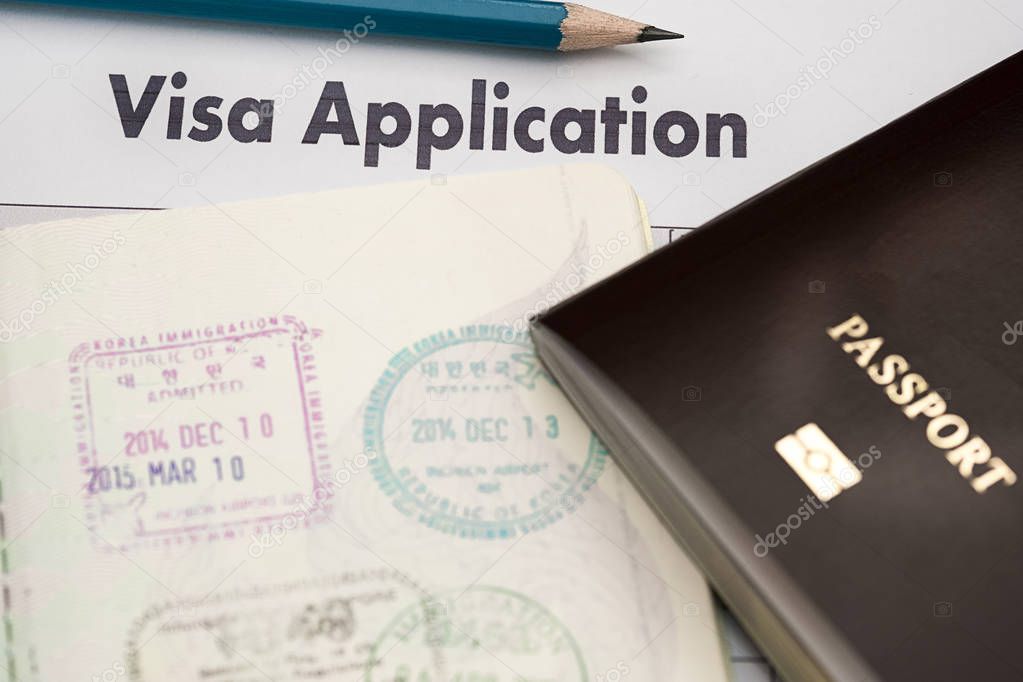 Visa application form to travel Immigration a document Money for