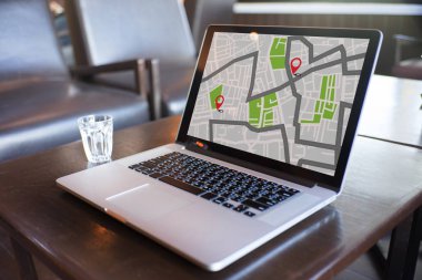 GPS harita yol hedef ağ bağlantısına yer sokak 