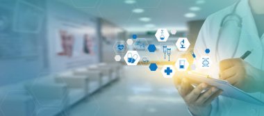 Tıp kalp tıp doktor teknoloji ağ kavramı doktor