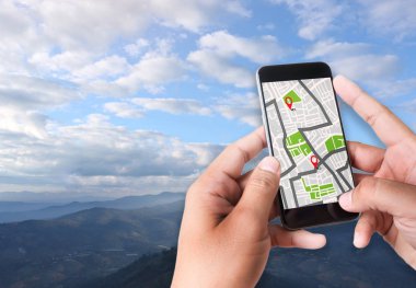 GPS harita yol hedef ağ bağlantısına yer sokak 
