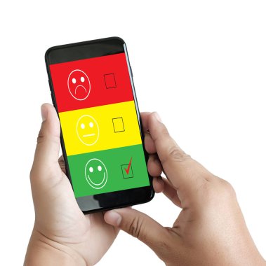 iş erkek ve kadın mutlu memnuniyeti değerlendirme seçin? 