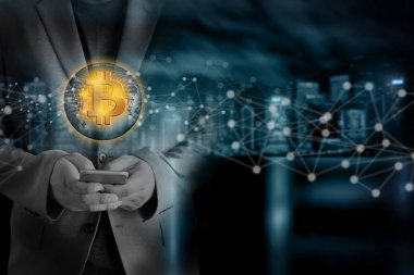 bitcoin elektronik bilgisayar konsept tasarımı Blockchain cryptoc