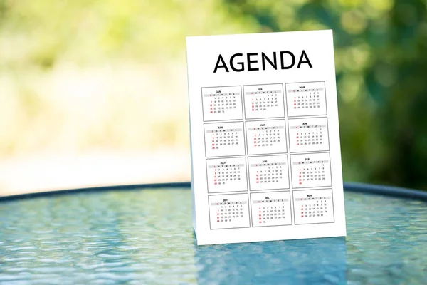 Agenda Aktivität Informationen Kalender Veranstaltungen und Besprechungstermine — Stockfoto