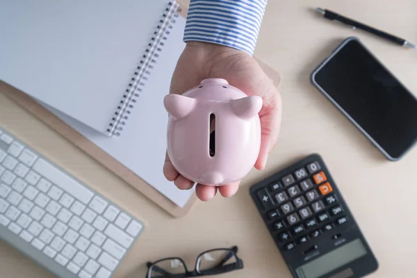 Pensão positiva Felicidade economia de dinheiro para o financiamento da aposentadoria — Fotografia de Stock