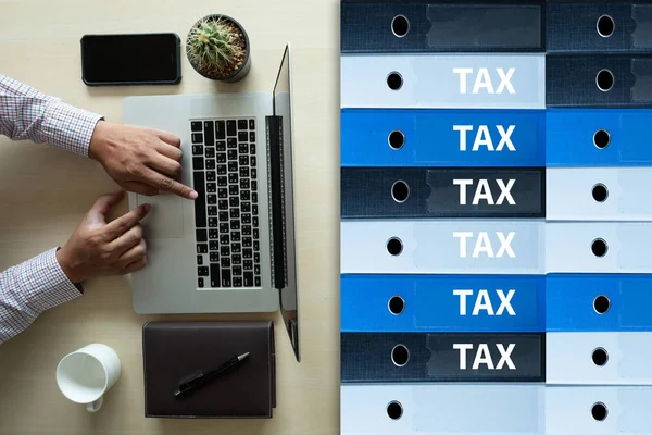 税务概念业务分析个人所得税申报表 — 图库照片