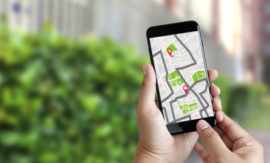 GPS harita yol hedef ağ bağlantısına yer sokak 