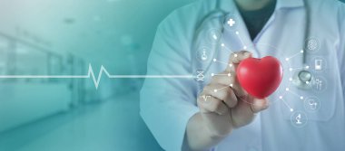 Tıp kalp tıp doktor teknoloji ağ kavramı doktor