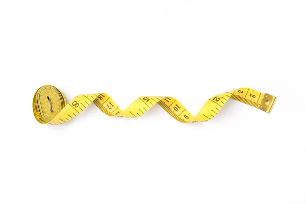 Fita métrica para verificar o medidor de alfaiataria da cintura para saudável — Fotografia de Stock