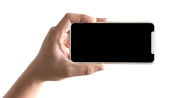Teléfono nuevo Tecnología smartphone con pantalla en blanco y fra moderno — Foto de Stock