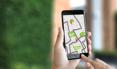 GPS harita yol hedef ağ bağlantısına yer sokak 