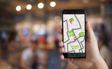 GPS harita yol hedef ağ bağlantısına yer sokak 