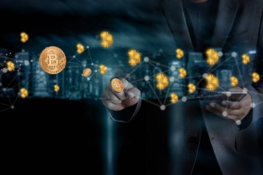 bitcoin elektronik bilgisayar konsept tasarımı Blockchain cryptoc