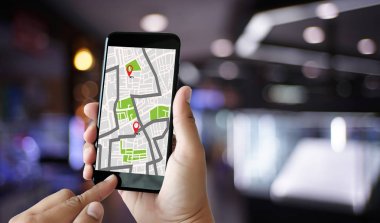 GPS harita yol hedef ağ bağlantısına yer sokak 