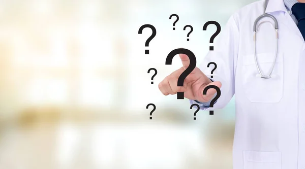 Question mark confusion in Training Meeting  question concept — Stock Photo, Image