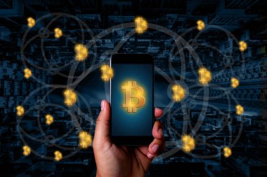 bitcoin elektronik bilgisayar konsept tasarımı Blockchain cryptoc