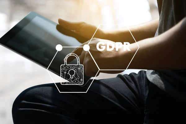 Rgpd Reglamento Protección Datos Tecnólogo Informático Sistema Seguridad Datos Protección — Foto de Stock