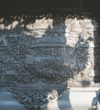Tayland tapınağı ünlü mermer tapınak Chiangmai Tayland sanatı