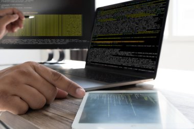 Kod soyut teknoloji arkaplan geliştiricisi progra programlanıyor