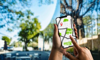 GPS harita yol hedef ağ bağlantısına yer sokak 