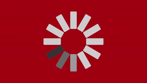 Loading cirkel på röd bakgrund — Stockvideo