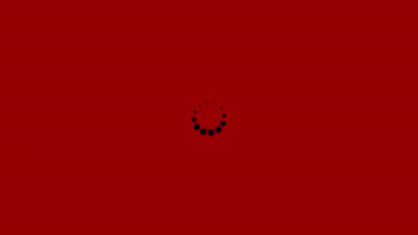 Laden cirkel op rode achtergrond — Stockvideo