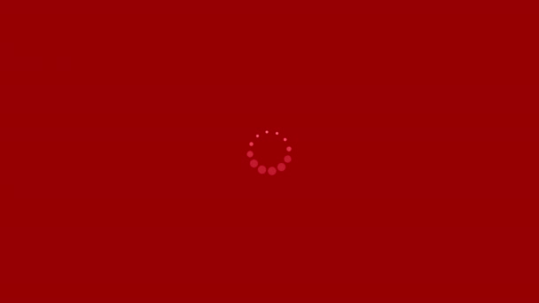 Laden cirkel op rode achtergrond — Stockvideo