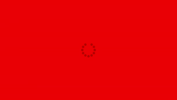 Cerchio di caricamento su sfondo rosso — Video Stock