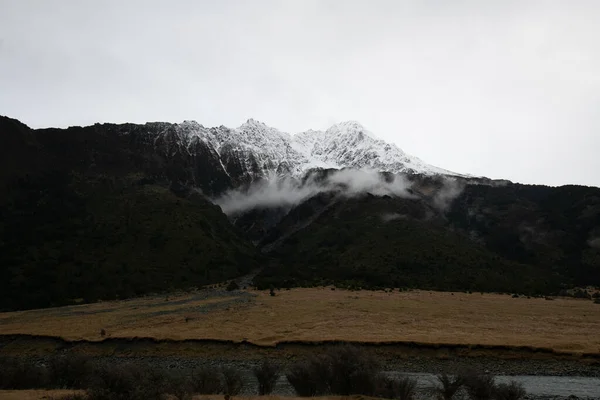 Güney Adasında Kar Zirvesi Yeni Zelanda Fotoğraf 2019 Kışında — Stok fotoğraf