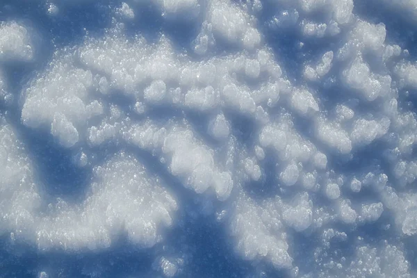 Texture of natural snow. View above the snow.