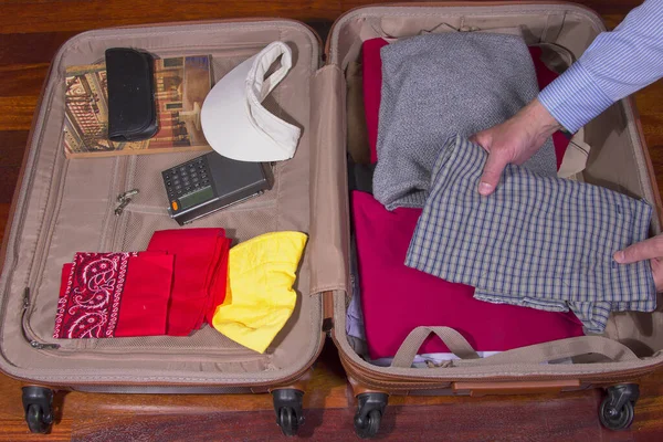 Suitcase Clothes Objects Travel — Stock Photo, Image