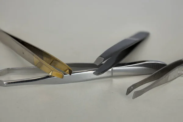 Various Metal Hair Removal Tweezers — Stock Photo, Image