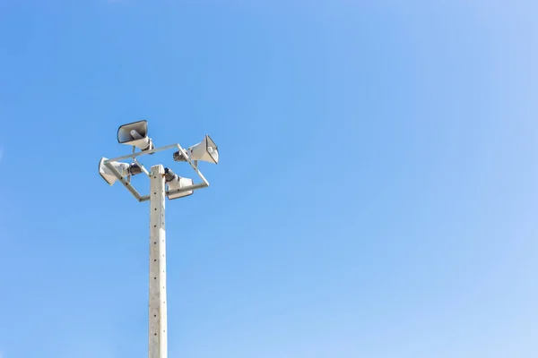 Loudspeaker on concrete pole — Stock Photo, Image