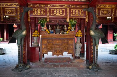 Hanoi, Vietnam - 23 Şubat 2020: The Temple of Literature 'da Ataların sunağı