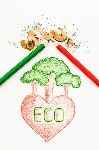 Koncepcja serce Eco. — Zdjęcie stockowe
