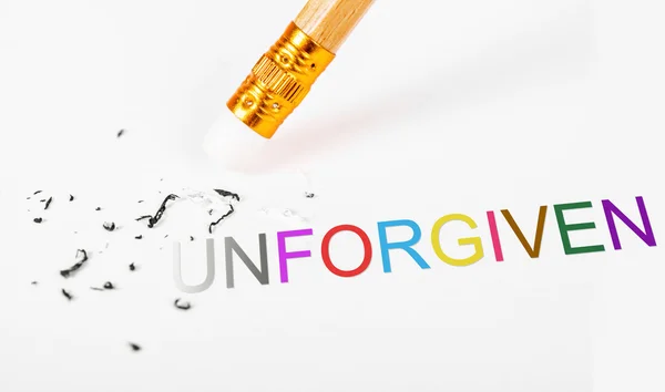 Mudando a palavra imperdoável para perdoado . — Fotografia de Stock