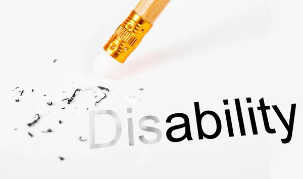 Αλλαγή της αναπηρίας λέξη για την ικανότητα. — Φωτογραφία Αρχείου