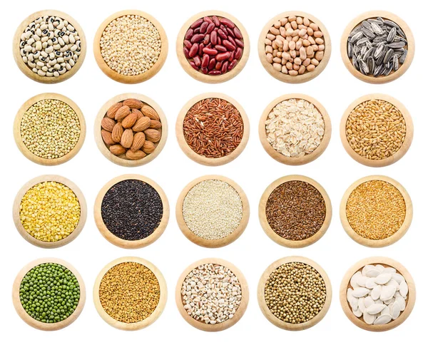 말린된 곡물, 완두콩과 쌀 컬렉션. — 스톡 사진