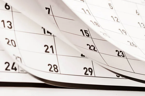 Months and dates shown on a calendar. — Stock Photo, Image