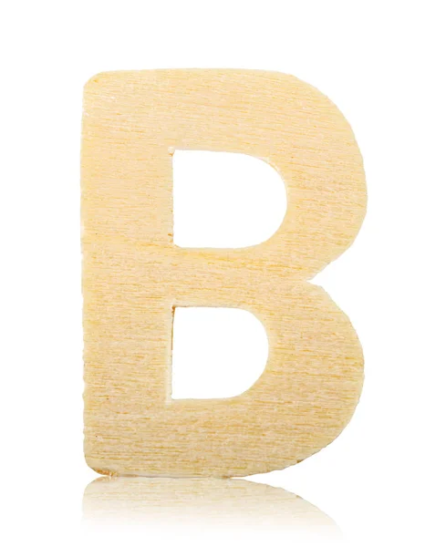 Wooden carved alphabet letter, B. — Stock Photo, Image
