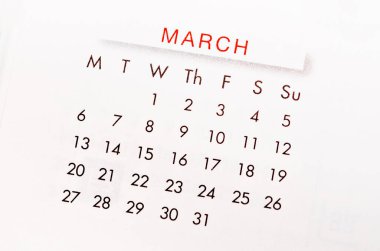 Şubat 2017 takvim sayfası.