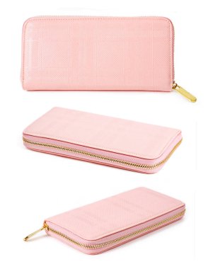 Pembe çanta kadın kümesi.