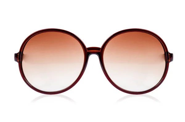 Brązowe okulary przeciwsłoneczne izolowane na białym. — Zdjęcie stockowe