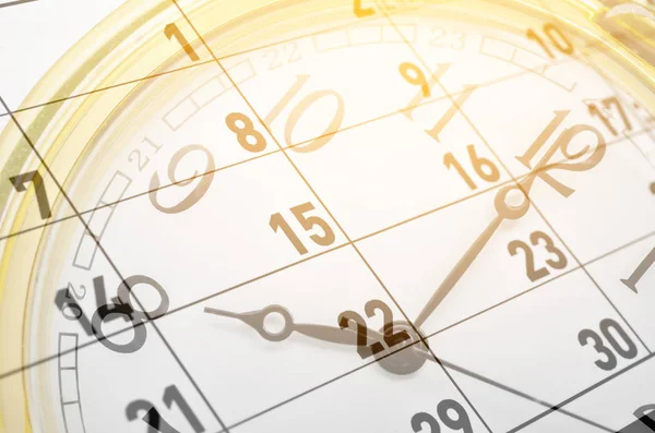 Clock face and calendar. — Stock Photo, Image