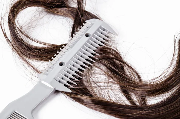 Comb slice hair with blade and hairs. Royalty Free Stock Images